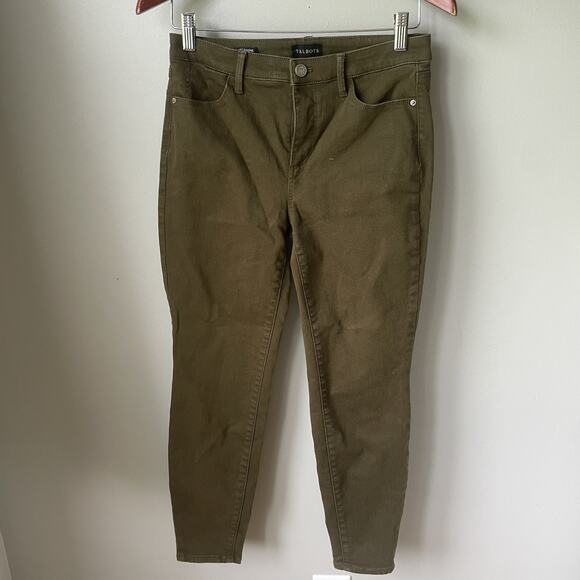 Talbots Jegging Pants Womens Size 4 Petite In Olive Green Color EUC‎ - Picture 3 of 10